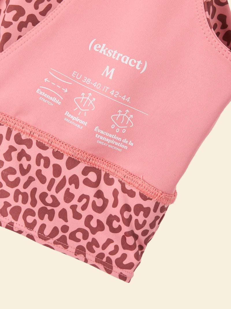Brassière de sport imprimé léopard maintien léger - (ekstract) Rose - Kiabi