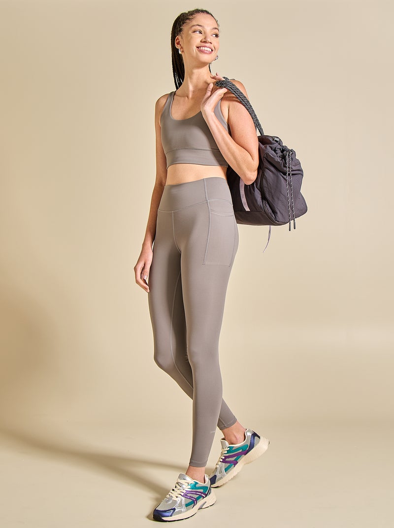Brassière de sport maintien léger - (ekstract) Gris - Kiabi
