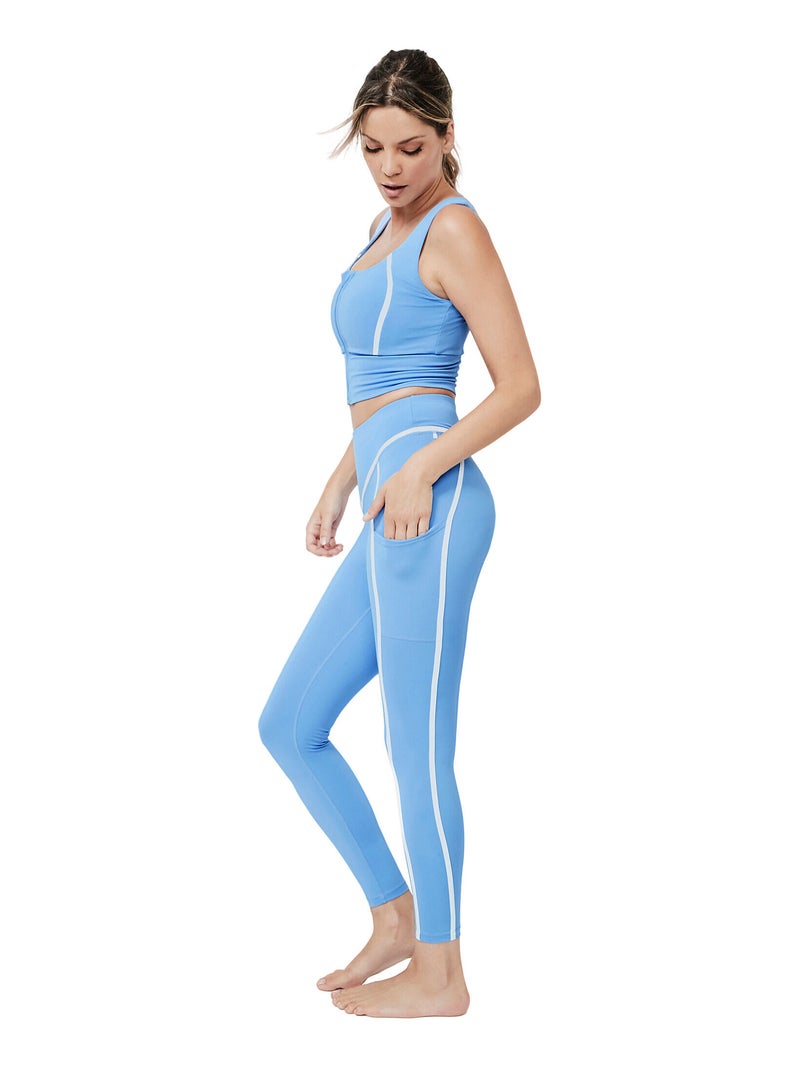 Brassière de sport ouverture frontale tech st7 Bleu - Kiabi