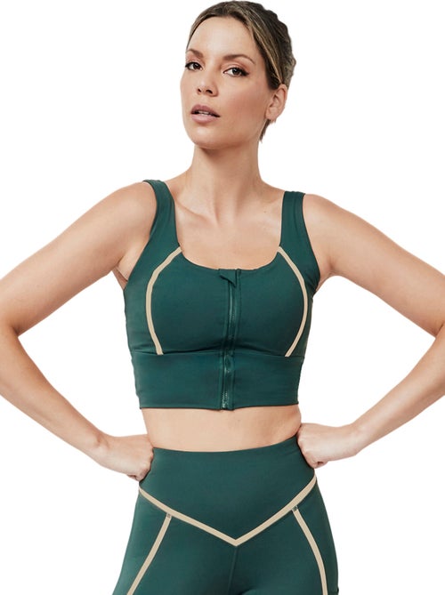 Brassière de sport ouverture frontale tech st7 - Kiabi
