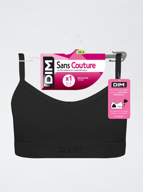 Brassière DIM sans couture en coton uni - Kiabi