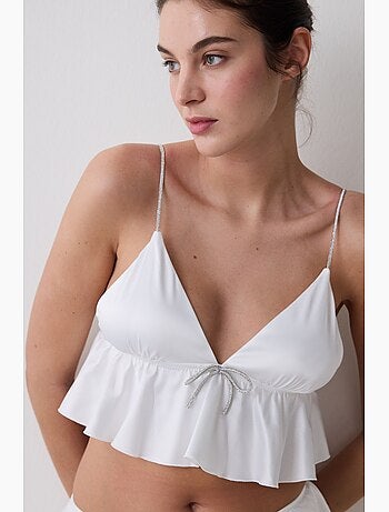 Brassière femme en satin froissé penti