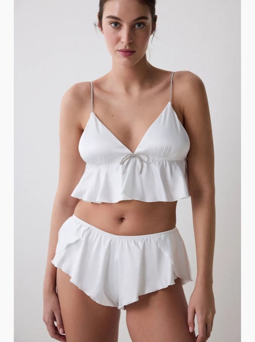 Brassière femme en satin froissé penti - Kiabi Brassière femme en satin froissé penti - Kiabi