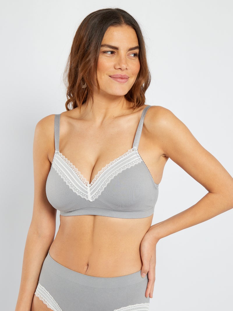 Brassière sans armatures 'Sans Complexe' Gris - Kiabi