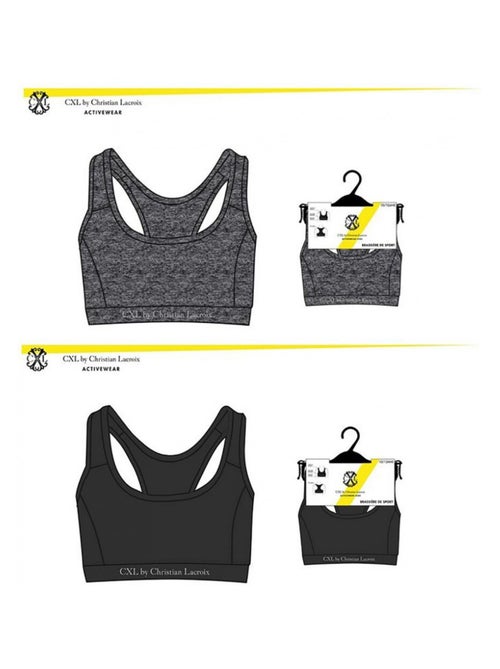 Brassiere Sportswear CXL By LACROIX X2 - Pack de 2 - Kiabi Brassiere Sportswear CXL By LACROIX X2 - Pack de 2 - Kiabi
