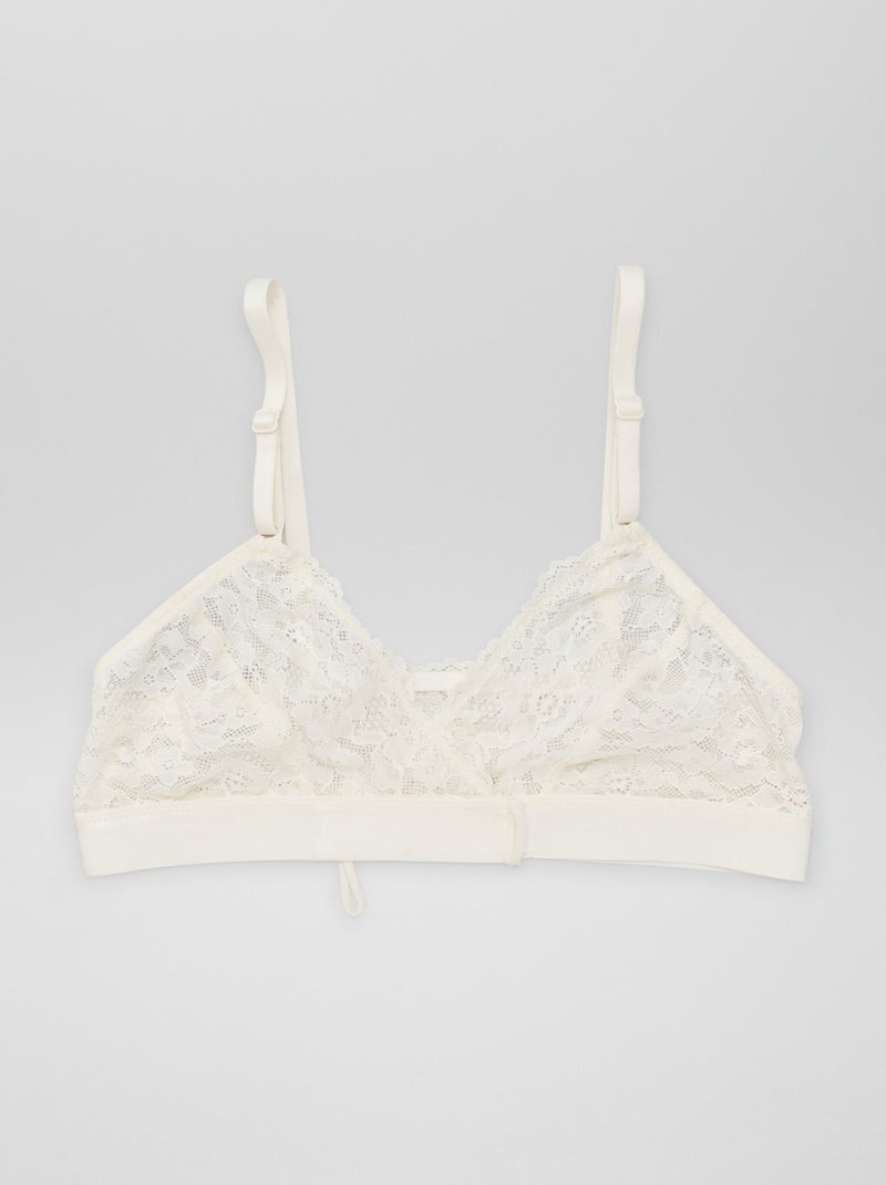 Brassière triangle en dentelle - So Easy Beige - Kiabi