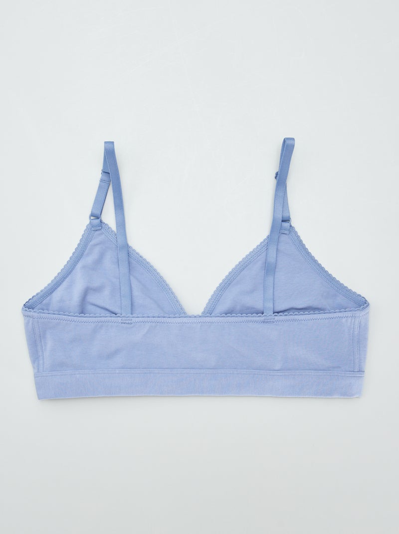 Brassière triangle sans armatures - collection facile à enfiler Bleu - Kiabi