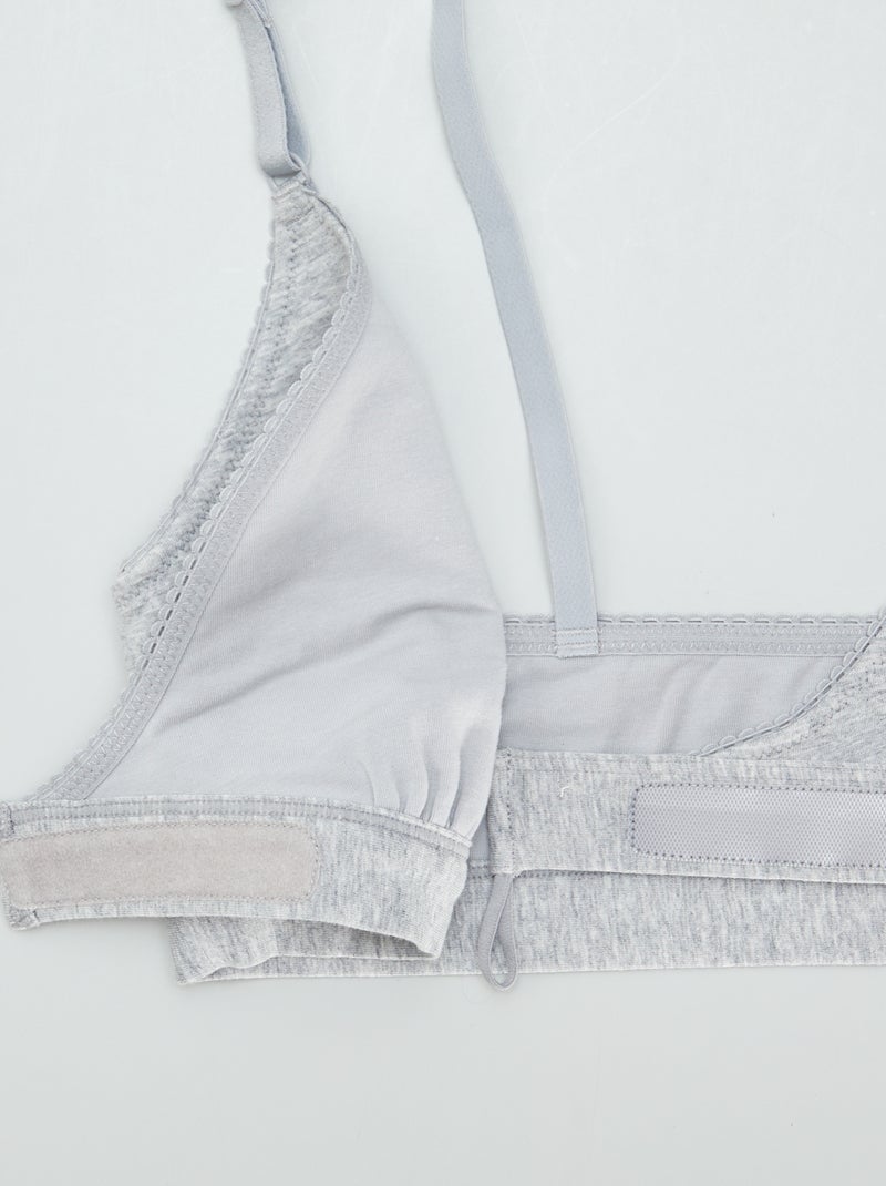 Brassière triangle sans armatures - collection facile à enfiler Gris - Kiabi