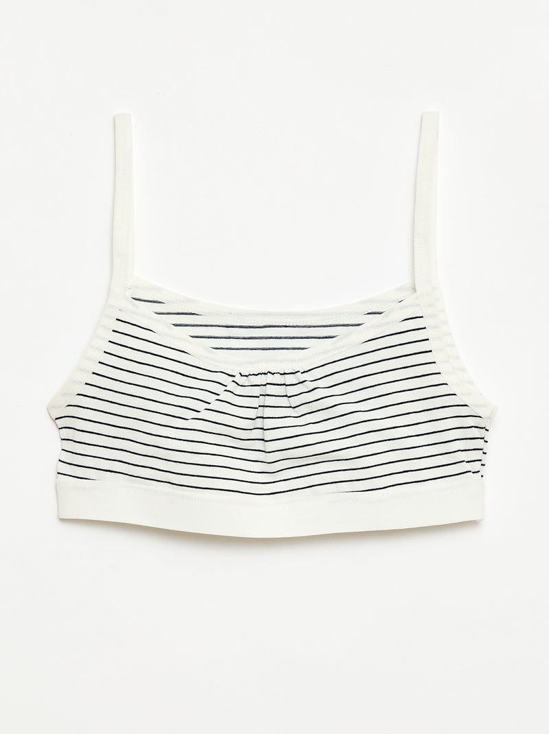 Brassières à fines bretelles en jersey - Lot de 2 Blanc - Kiabi