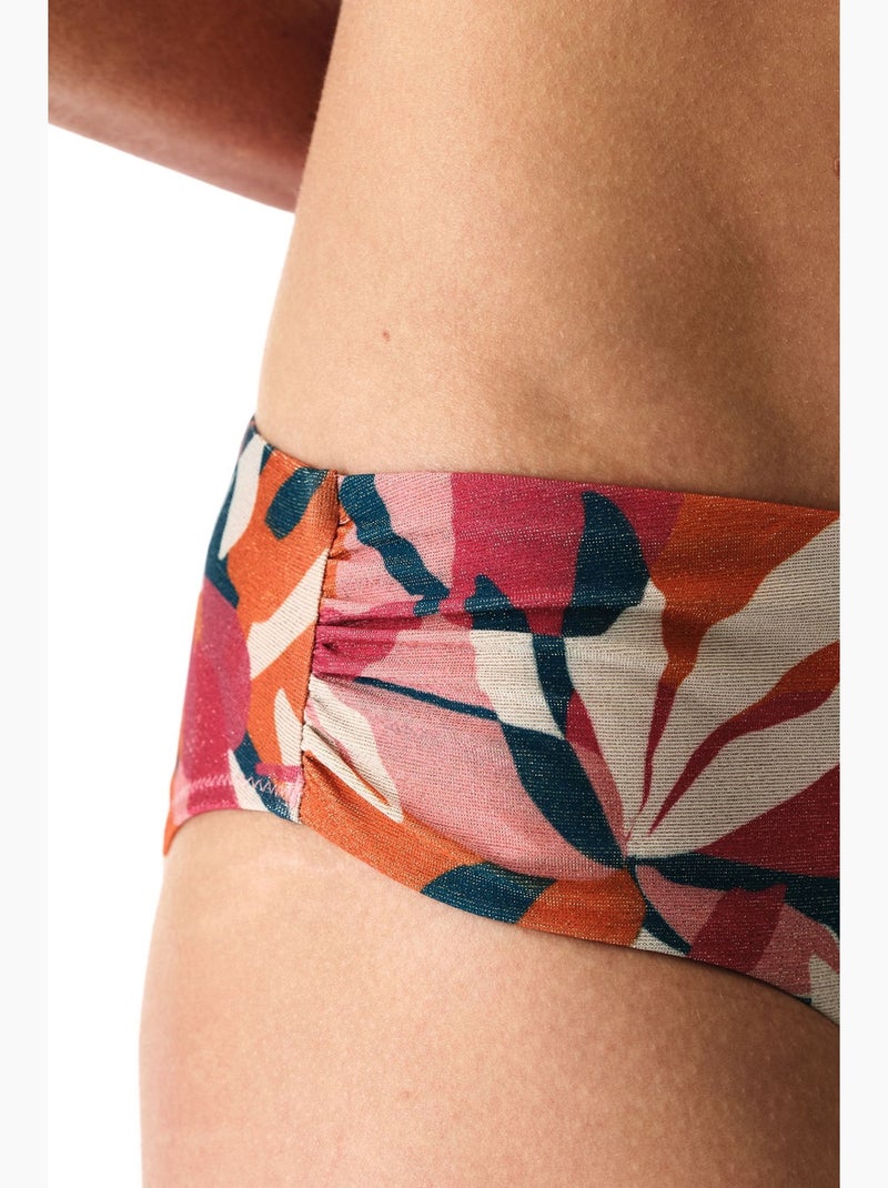 Brayana gerimpelde glinsterende bikinibroek met middelhoge taille penti Rood - Kiabi