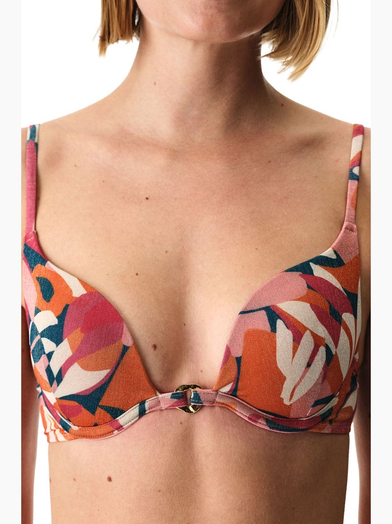 Brayana haut de bikini push up à sequins penti Rose fluo - Kiabi