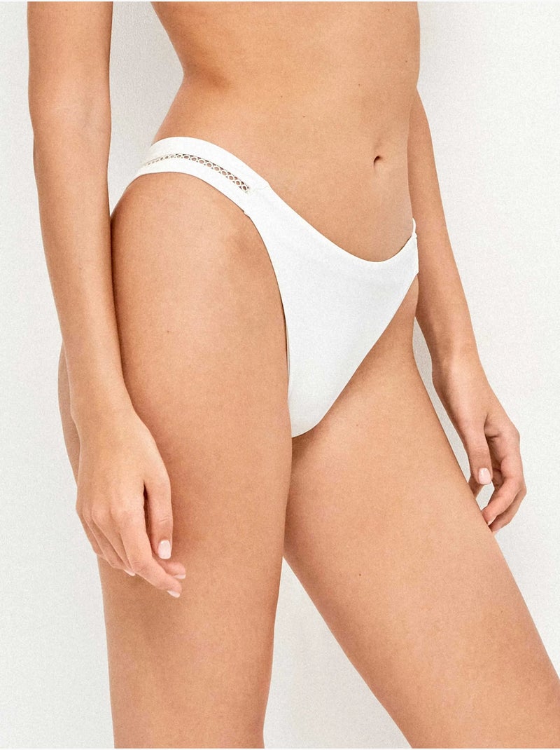 Braziliaanse bikini broekje met uitsnijding Ivoor - Kiabi