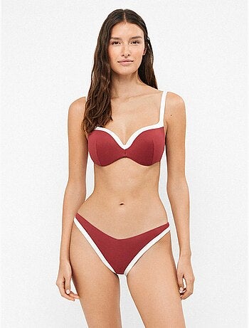 Braziliaanse bikini broekje v-vormige tweekleurig
