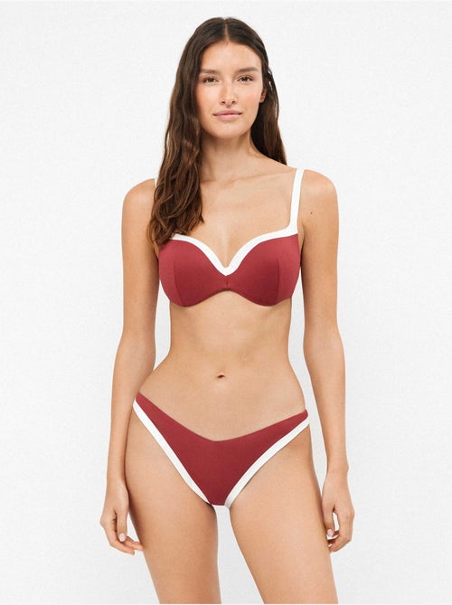 Braziliaanse bikini broekje v-vormige tweekleurig - Kiabi