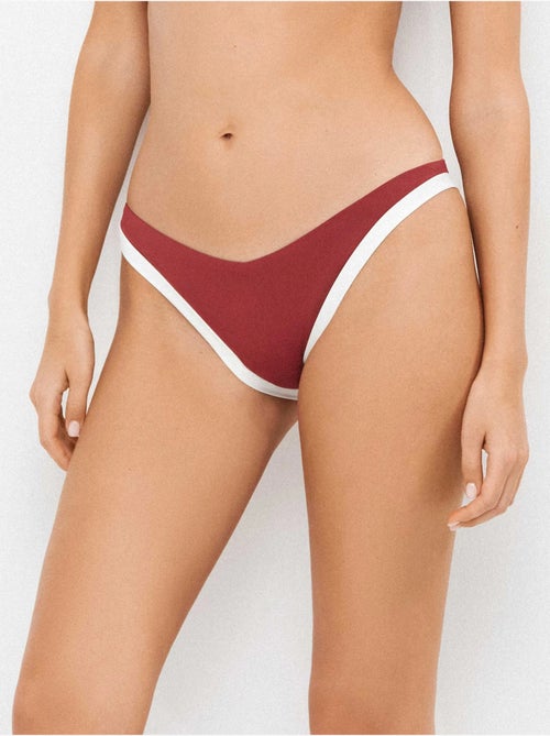 Braziliaanse bikini broekje v-vormige tweekleurig - Kiabi