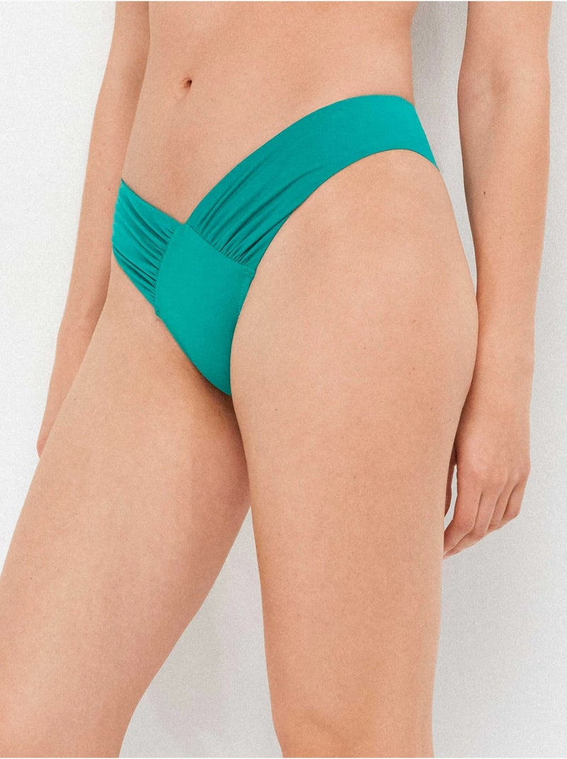 Braziliaanse bikinibroekje met v-snit Blauw Groen - Kiabi