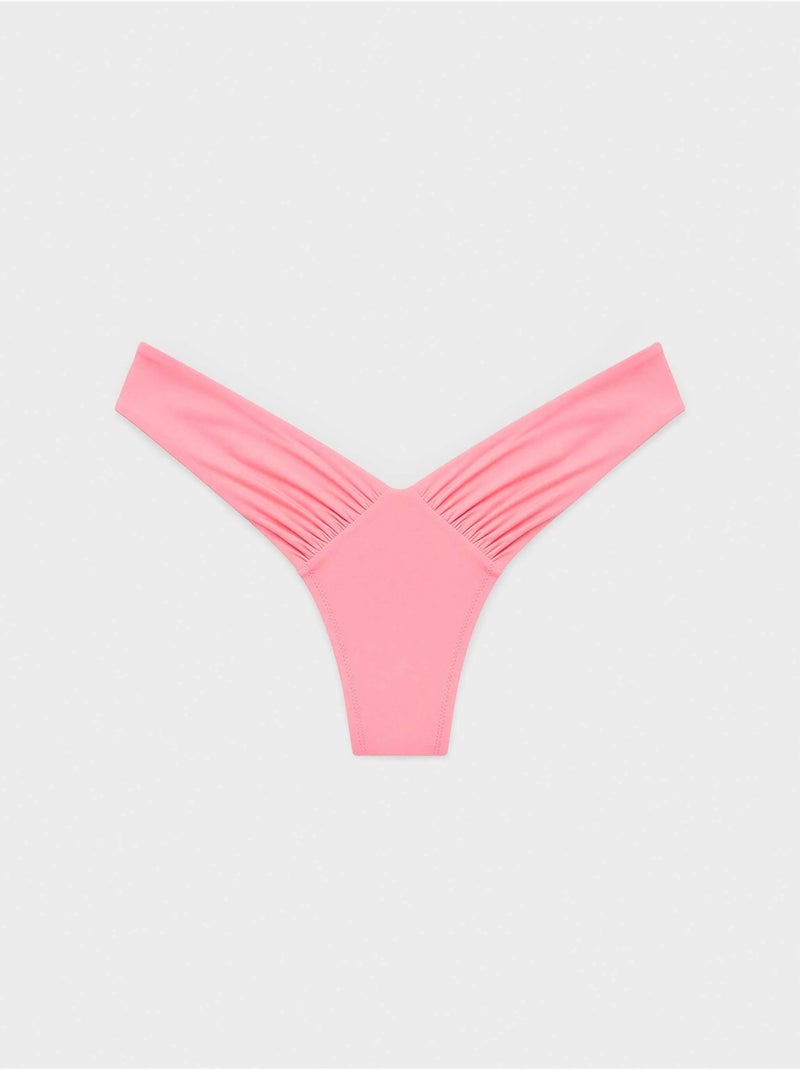 Braziliaanse bikinibroekje met v-snit Roze - Kiabi