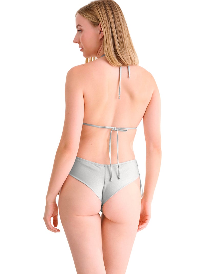 Braziliaanse laag uitgesneden badmode blue lagoon Zilver - Kiabi