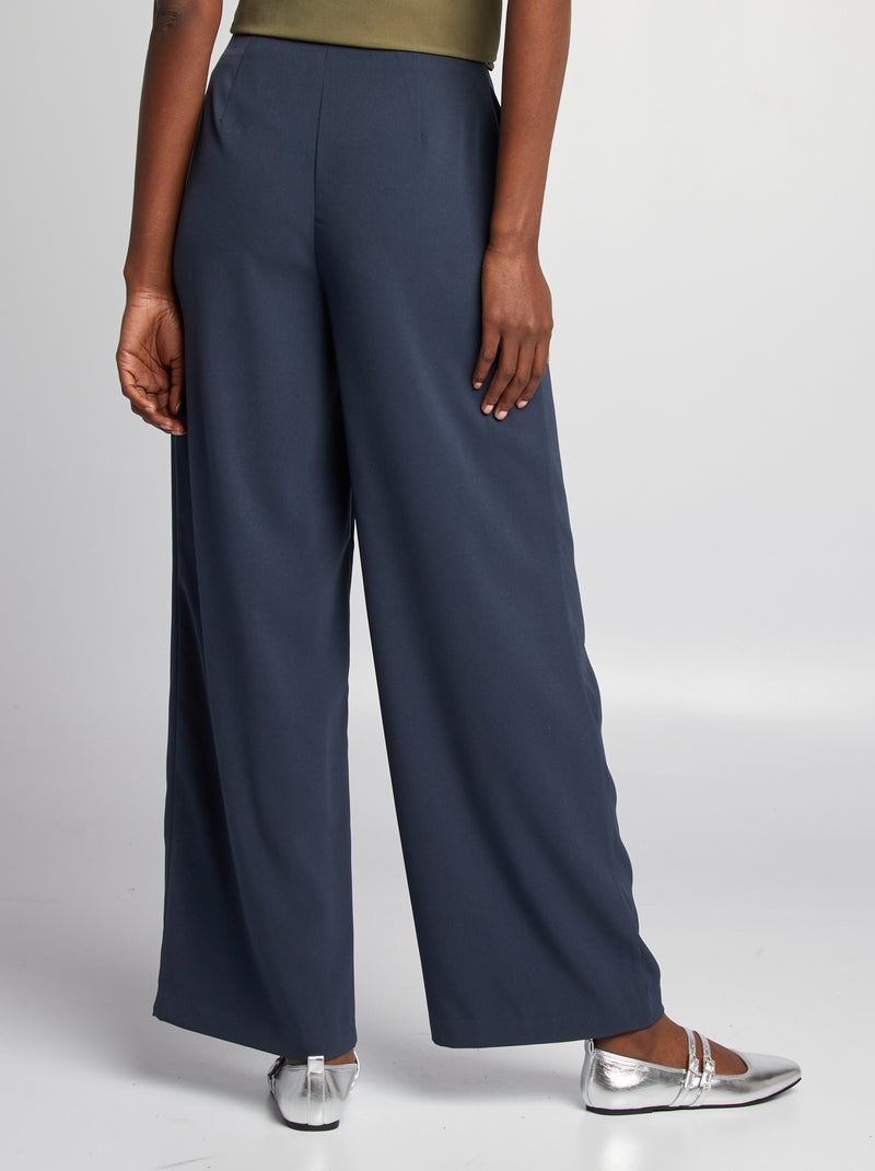 Brede bandplooibroek BLAUW - Kiabi