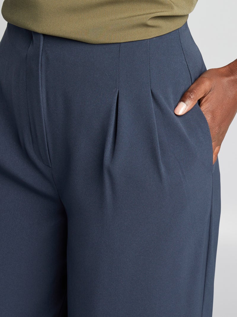 Brede bandplooibroek BLAUW - Kiabi
