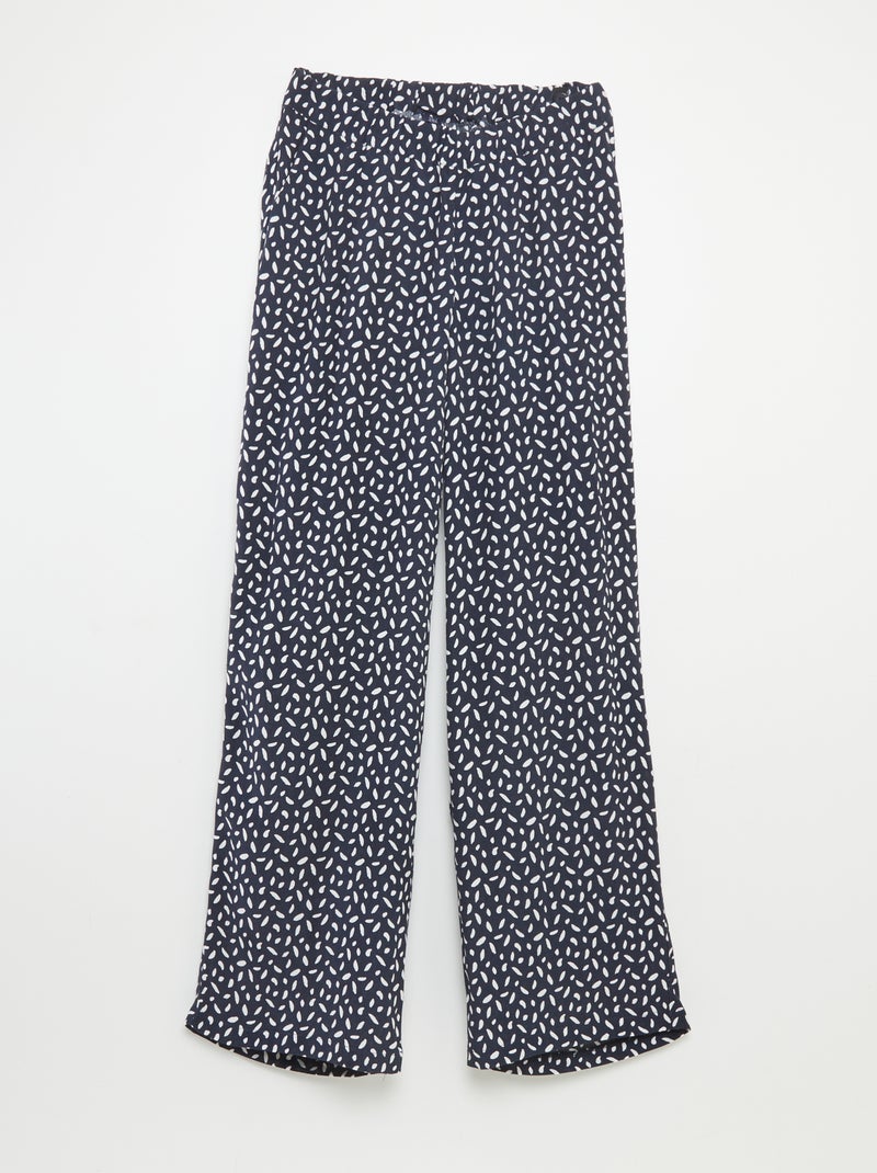 Brede broek met elastiek - So Easy BLAUW - Kiabi