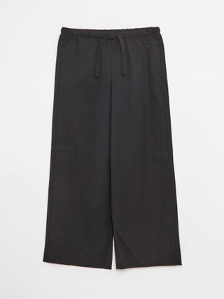 Brede broek met elastische tailleband en 2 zakken