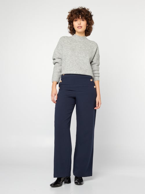 Brede broek met goudkleurige knopen - Kiabi