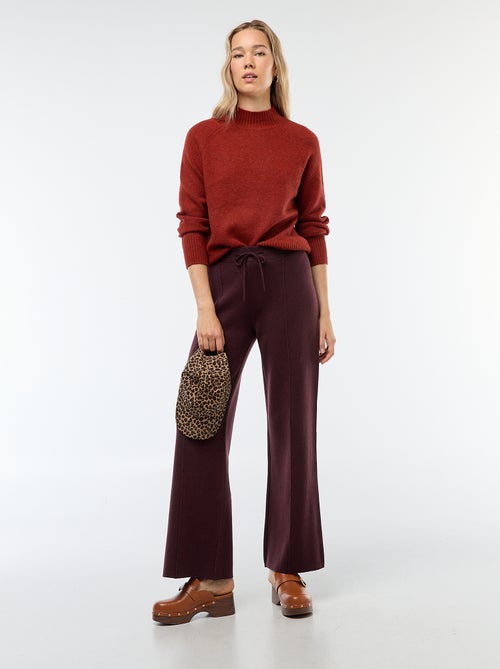 Brede broek van ottoman-stof - Kiabi