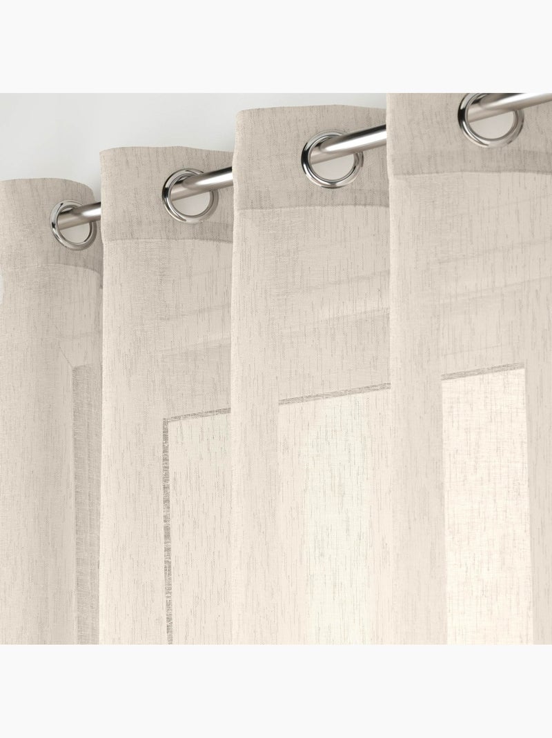 Brede lamellen met geweven linneneffect Lichtbeige - Kiabi