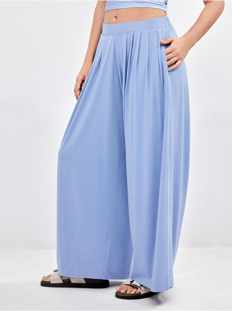 Brede lange broek Blauw - Kiabi