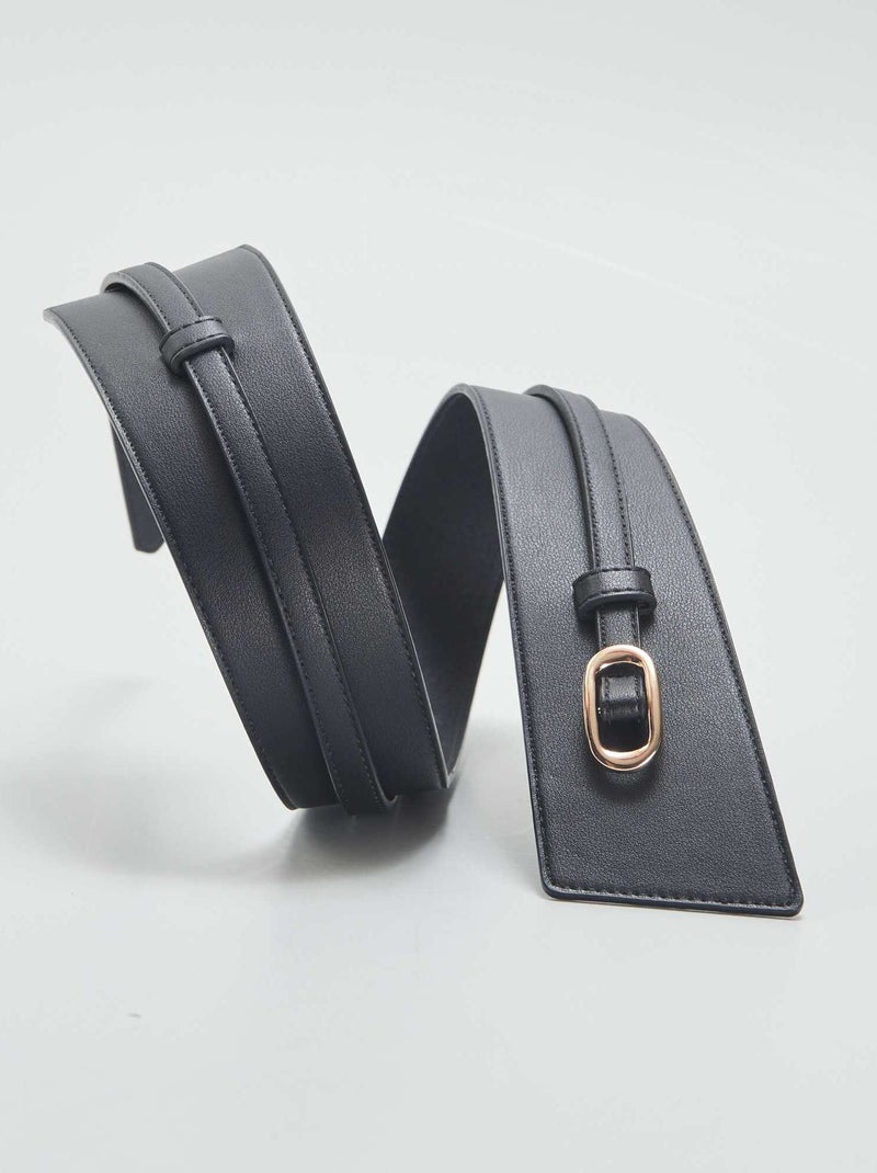 WERFORU Dunne leren riem voor dames, verstelbaar, modieus, dunne tailleriem voor jurk, K-zwart wit, 24-40W