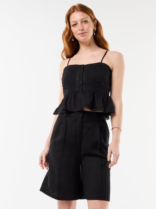 Brede short met plooien - Kiabi