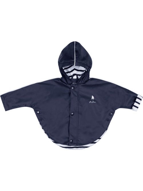 'Breizh Ocean' babyregenjas met capuchon en gestreepte binnenponcho - Kiabi