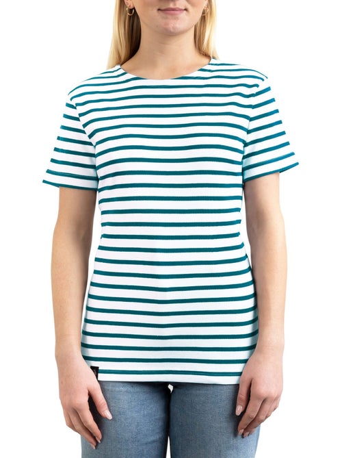 'Breizh Océan' Bretons gestreept shirt voor heren of dames, unisex T-shirt met korte mouwen - Kiabi 'Breizh Océan' Bretons gestreept shirt voor heren of dames, unisex T-shirt met korte mouwen - Kiabi