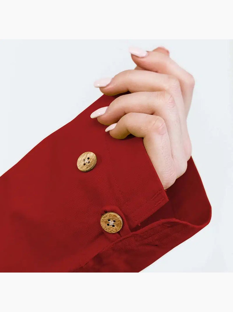 'Breizh Océan' smock voor heren of dames, 100% katoen Rood - Kiabi