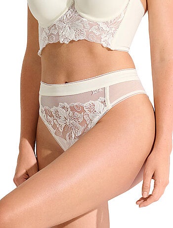 Brésilien échancré taille haute jarretelles amovibles eminence mariage