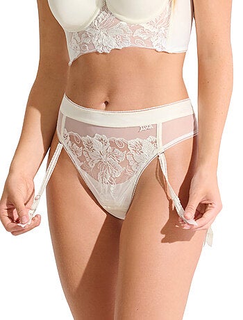 Brésilien échancré taille haute jarretelles amovibles eminence mariage