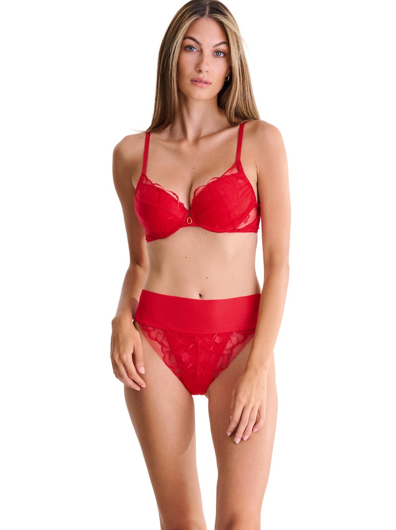 Brésilien échancré taille haute miracle Rouge - Kiabi