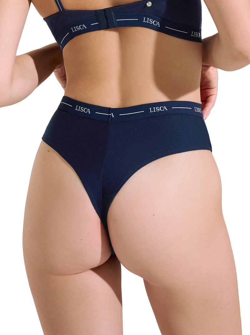 Brésilien échancré taille haute sunflower Bleu - Kiabi