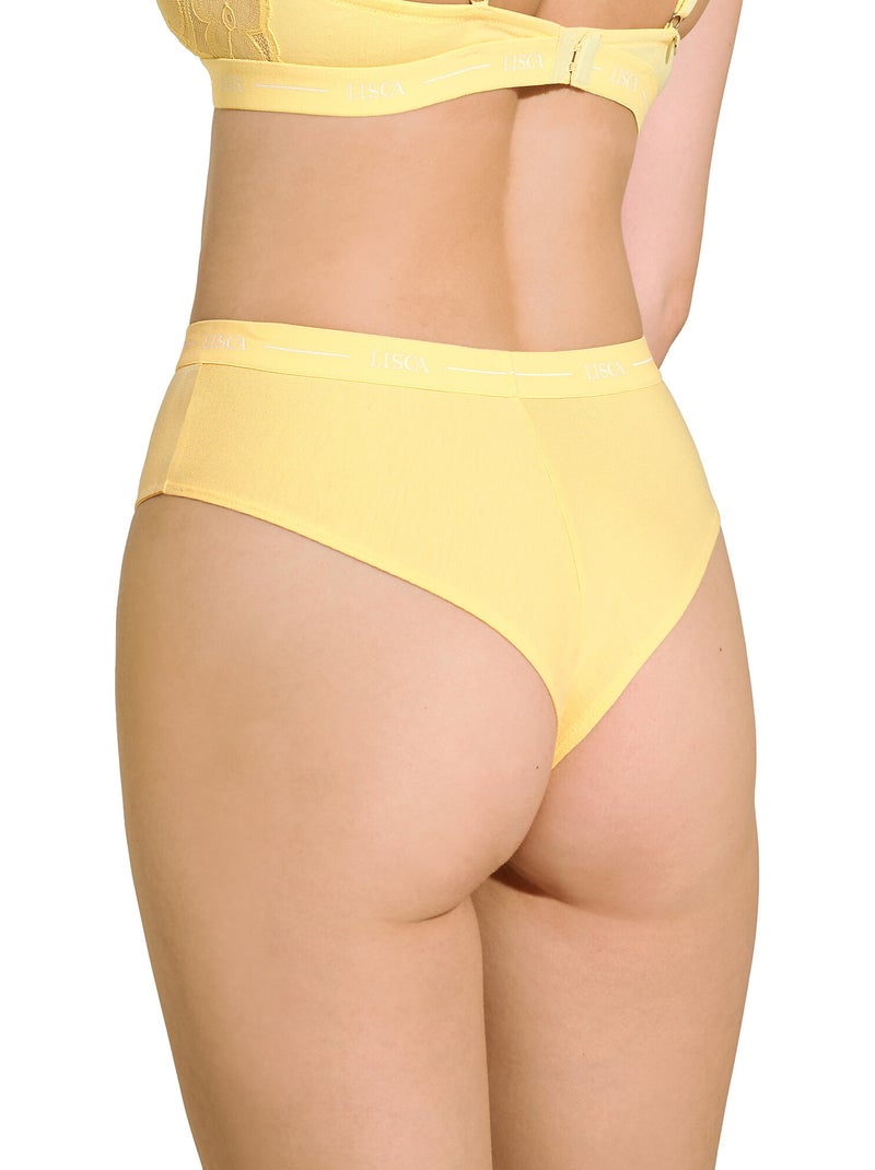 Brésilien échancré taille haute sunflower Jaune - Kiabi