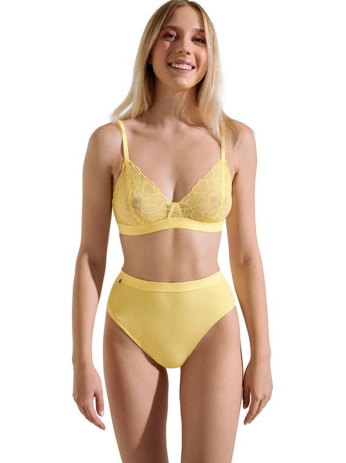Brésilien échancré taille haute sunflower - Kiabi Brésilien échancré taille haute sunflower - Kiabi