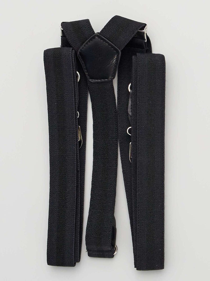 Bretelles pour homme unies en textile Noir - Kiabi