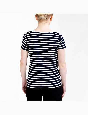 Bretonse top met korte mouwen en strepen 'Breizh Océan', zomer T-shirt, 100% lichtgewicht katoen