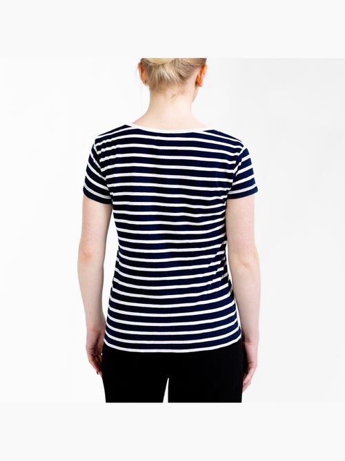 Bretonse top met korte mouwen en strepen 'Breizh Océan', zomer T-shirt, 100% lichtgewicht katoen - Kiabi