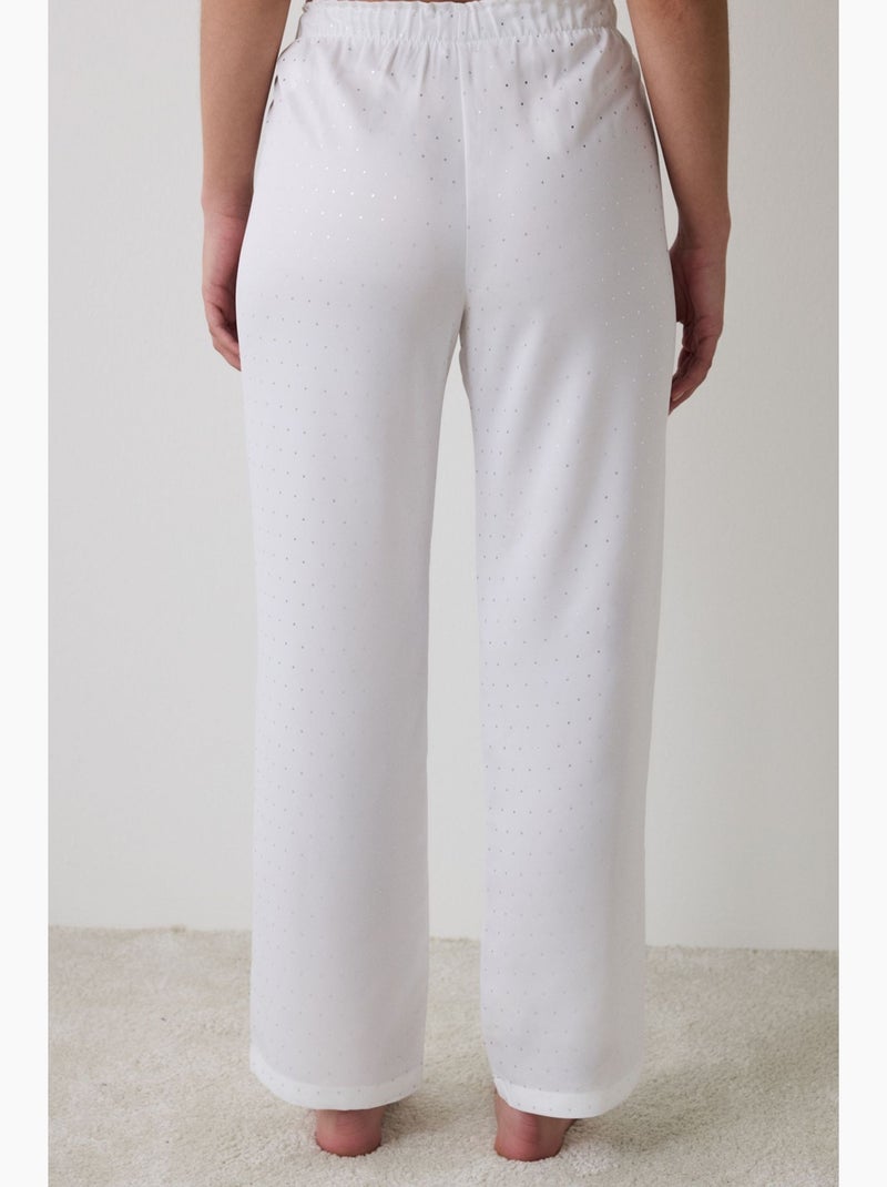 Bridal delicate satijnen pyjamabroek penti Wit - Kiabi