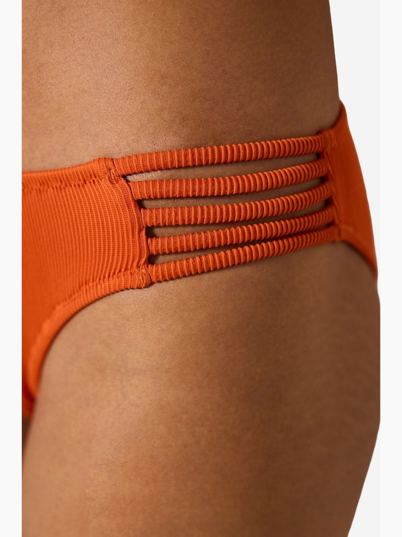 Brigett chic bikinibroekje met structuur penti Oranje - Kiabi