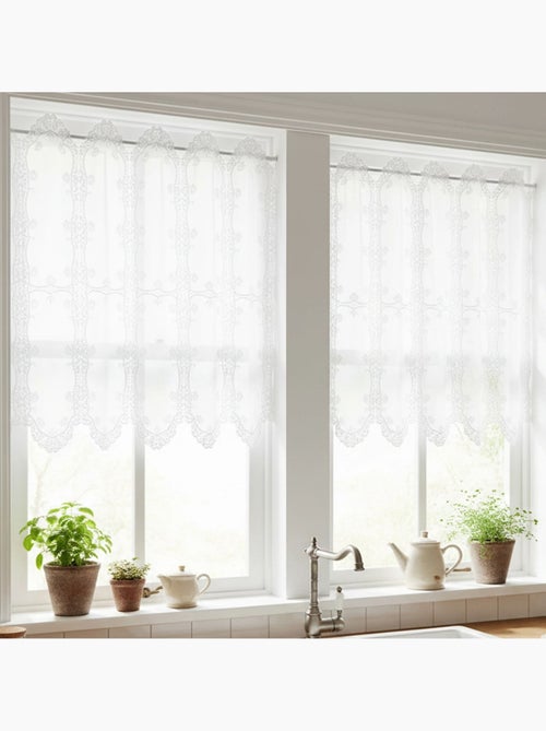 Brise-bise ajouré avec macramé fleuri - Kiabi Brise-bise ajouré avec macramé fleuri - Kiabi