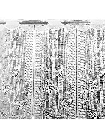 Brise-bise brodé à motifs feuillages