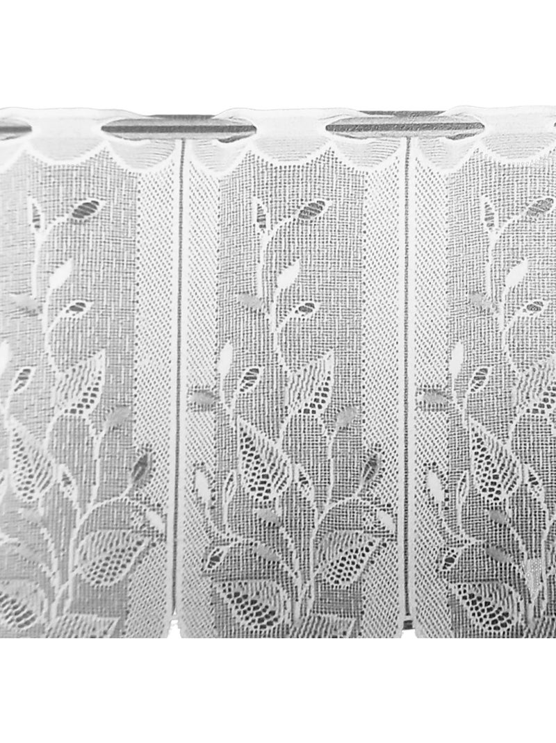 Brise-bise brodé à motifs feuillages Blanc - Kiabi