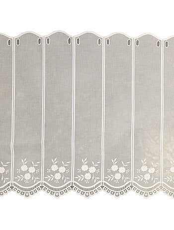 Brise-bise brodé à motifs floraux